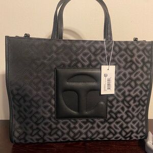 Telfar Jacquard Black Monogram Tote